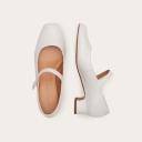 Dora Low Heels, glossy white